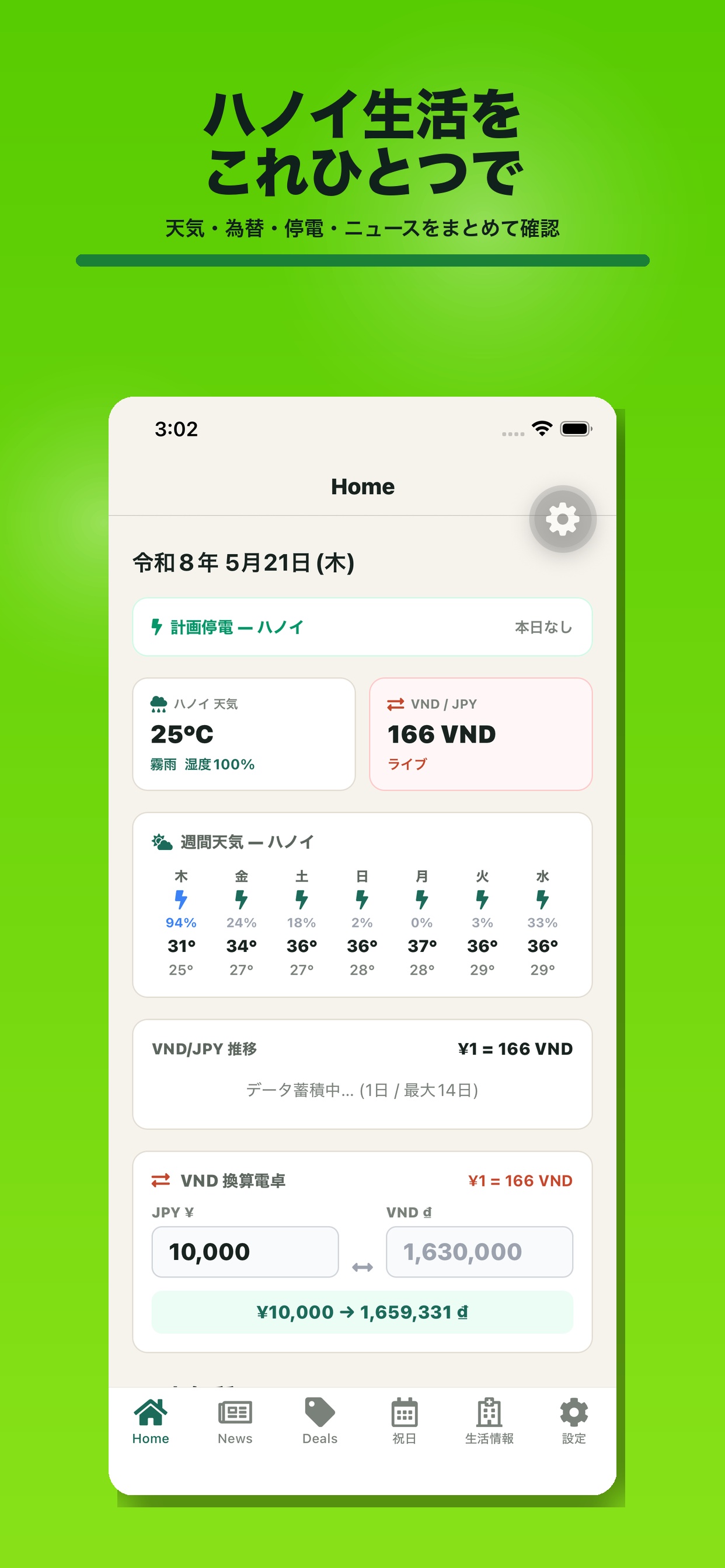 Vietnam GOのホーム画面